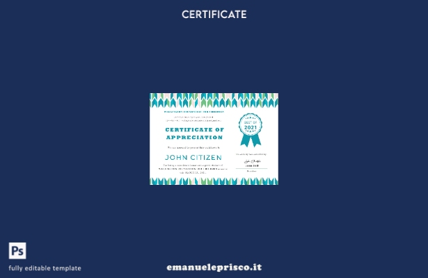 modello di certificato di apprezzamento per studenti USA in stile verificato